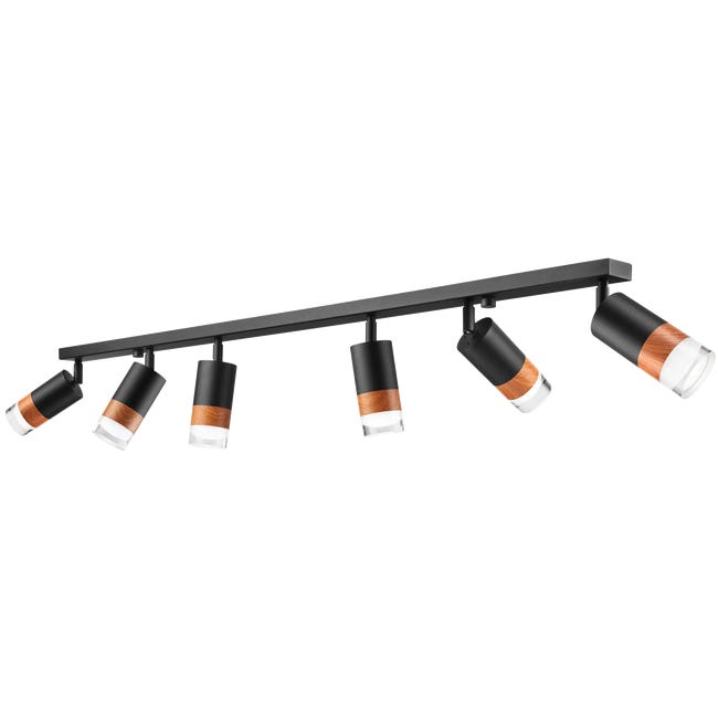 Listwa reflektorowa Aurora czarna 6 x GU10 Lamkur