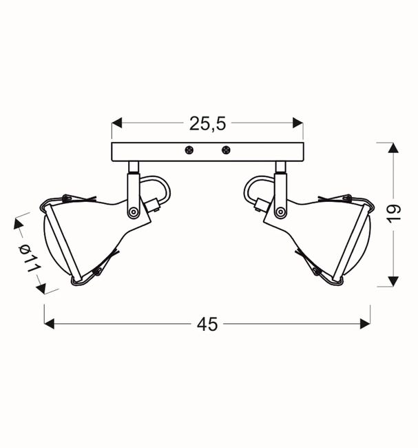 Listwa reflektorowa Crodo szara 2 x E14 Candellux
