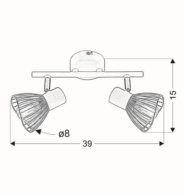 Listwa reflektorowa Fly czarna 2 x E14 Candellux