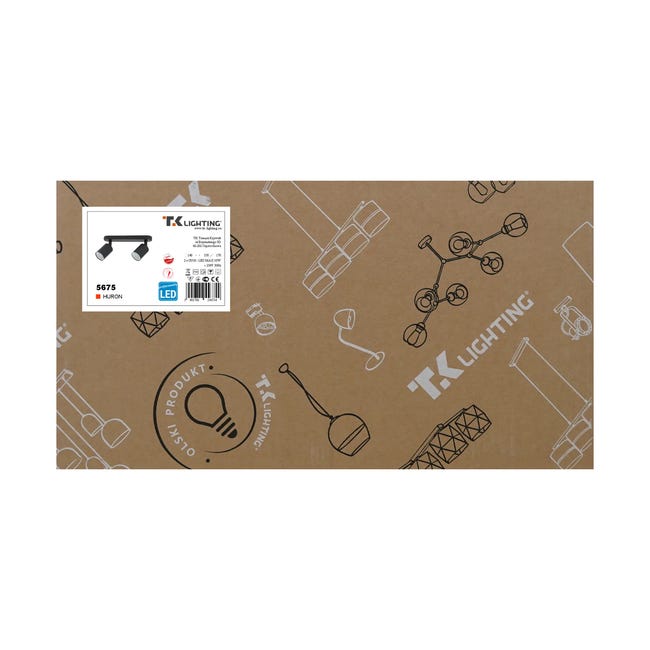 Listwa reflektorowa Huron czarna 2 x GU10 Tk Lighting