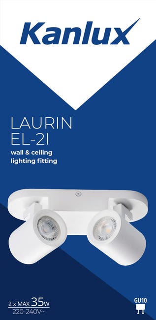 Listwa reflektorowa Laurin biała 2 x GU10 Kanlux