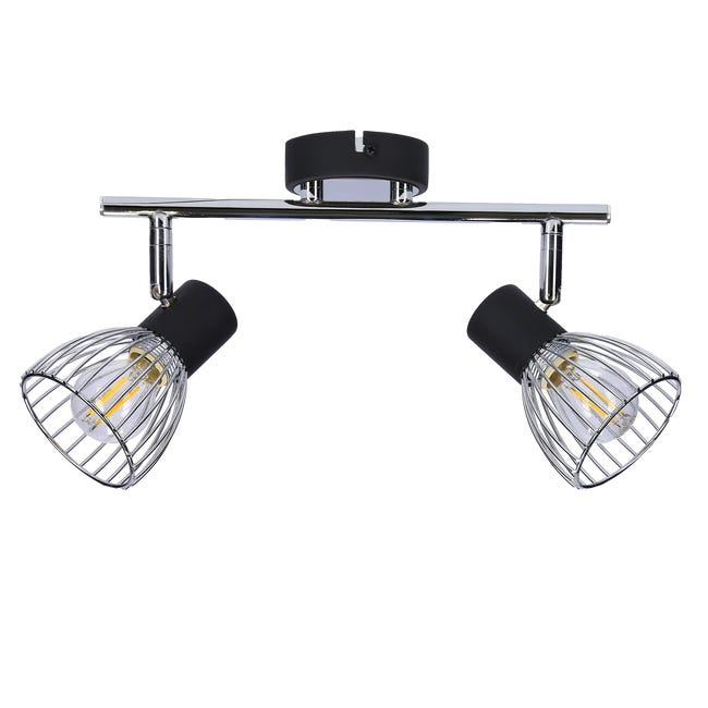 Listwa reflektorowa Modo czarno-srebrna 2 x E14 Candellux