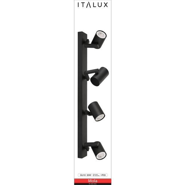 Listwa reflektorowa Mola czarna 4 x GU10 Italux