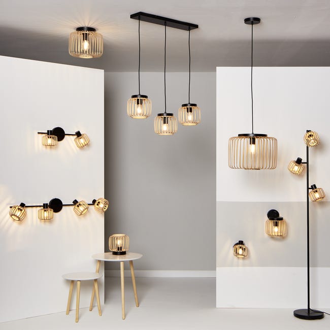 Listwa reflektorowa Pecan czarno-beżowa 2 x E14 Inspire