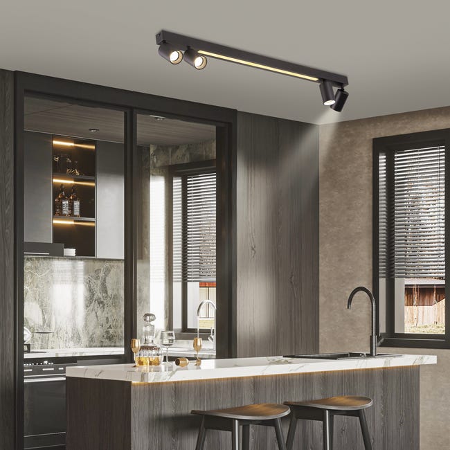 Listwa reflektorowa Perugia czarna 4 x GU10 LED Light Prestige