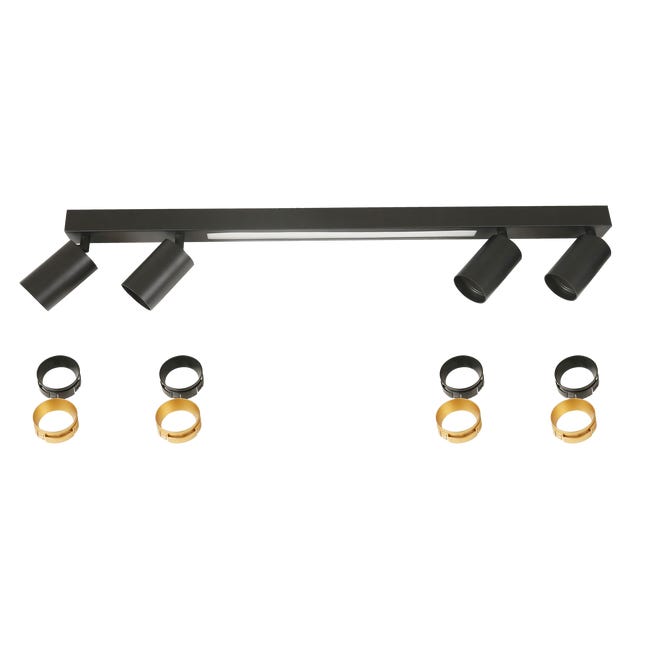 Listwa reflektorowa Perugia czarna 4 x GU10 LED Light Prestige