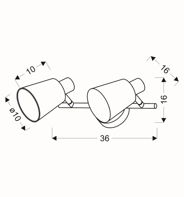 Listwa reflektorowa Pin srebrna 2 x E14 Candellux