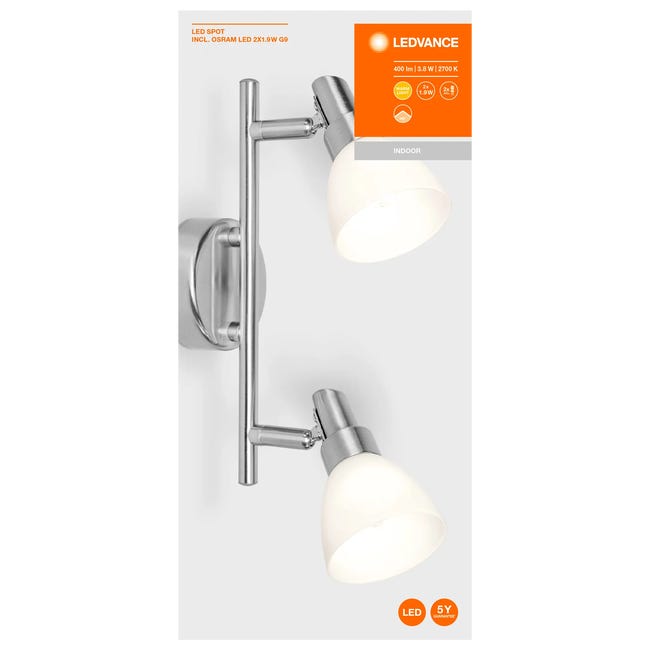 Listwa reflektorowa Spot srebrna 2 x GU10 Ledvance