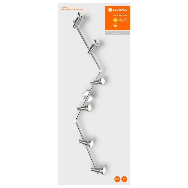 Listwa reflektorowa Spot srebrna 6 x GU10 Ledvance