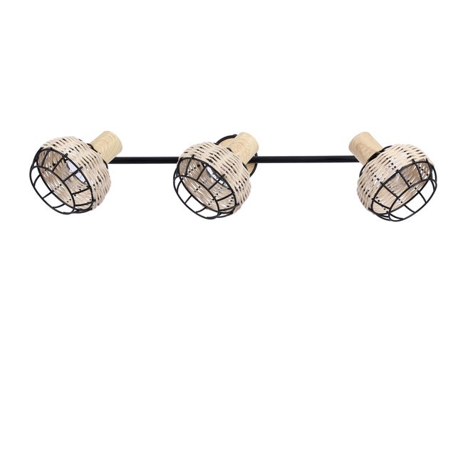 Listwa reflektorowa Tajga czarna z drewnem 3 x E14 Candellux