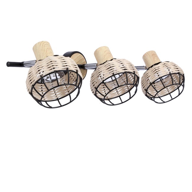 Listwa reflektorowa Tajga czarna z drewnem 3 x E14 Candellux