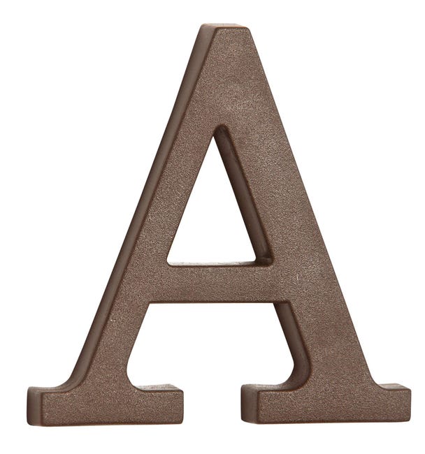 Litera A wys.9 cm plastikowa brązowa