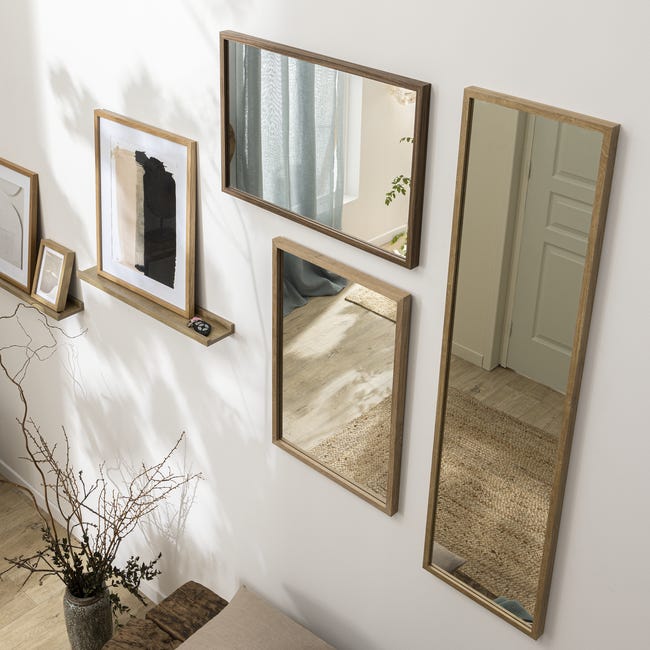 Lustro Milo dąb brązowe 42 x 62 cm Inspire