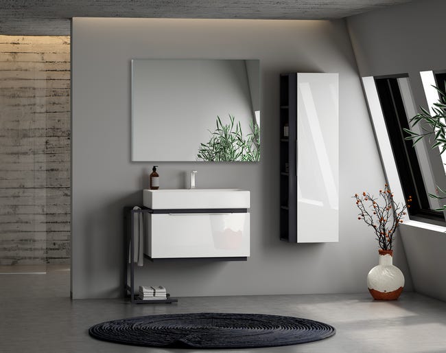 Lustro bez oświetlenia rama aluminium SOLE 100 x 80 VENTI