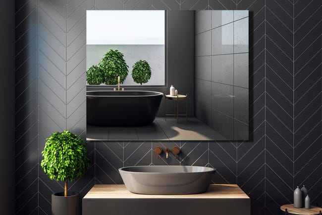Lustro bez oświetlenia rama aluminium SOLE 100 x 80 VENTI