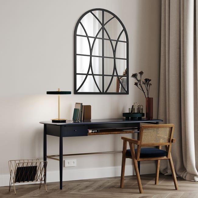 Lustro dekoracyjne Ornament Angelo czarne 69 x 95 cm