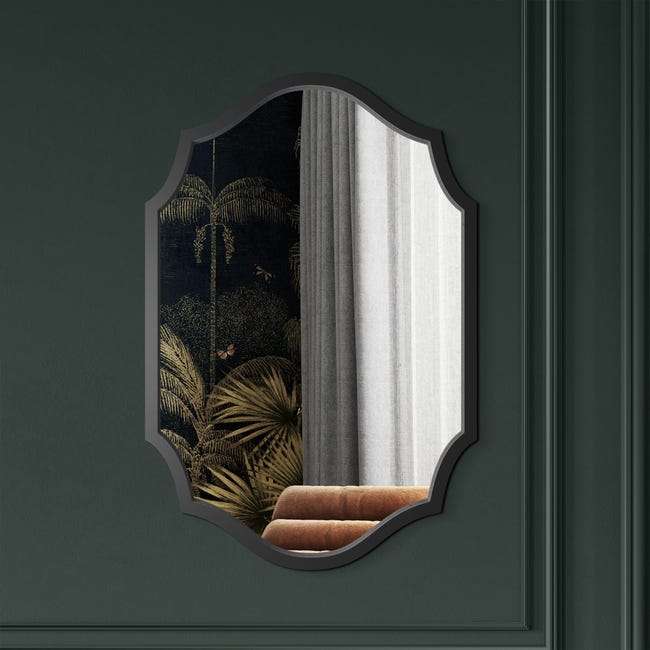 Lustro dekoracyjne Ornament Giovanna czarne 40 x 60 cm