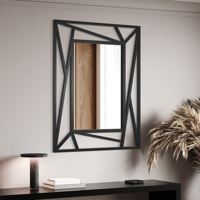 Lustro dekoracyjne Ornament Marco czarne 69 x 95 cm