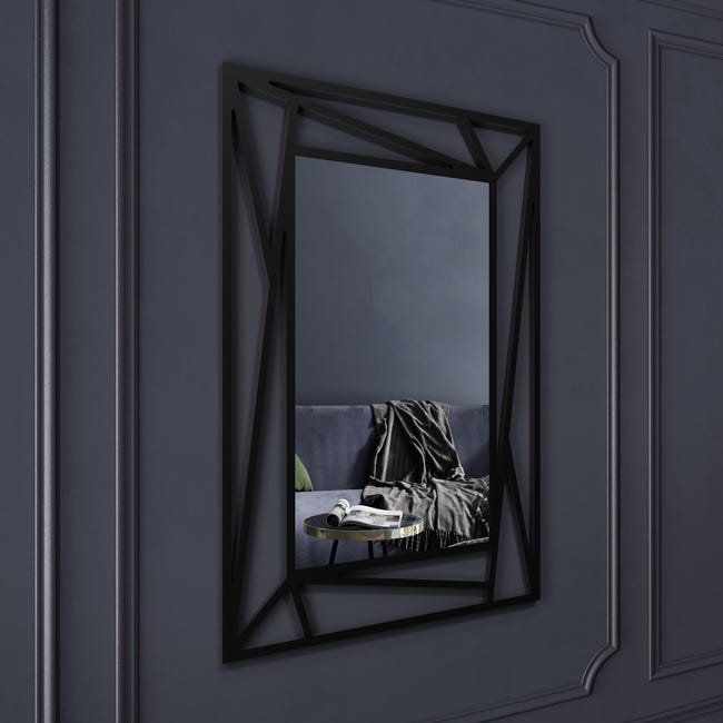 Lustro dekoracyjne Ornament Marco czarne 69 x 95 cm