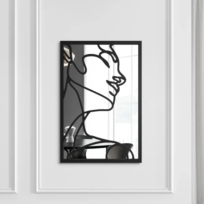 Lustro dekoracyjne Ornament Valentina czarne 40 x 60 cm