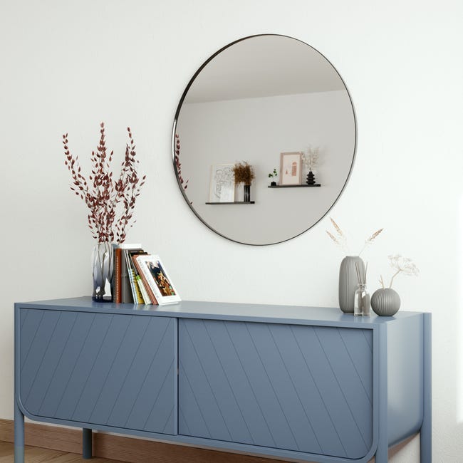 Lustro okrągłe Focale czarne śr. 81 cm Inspire