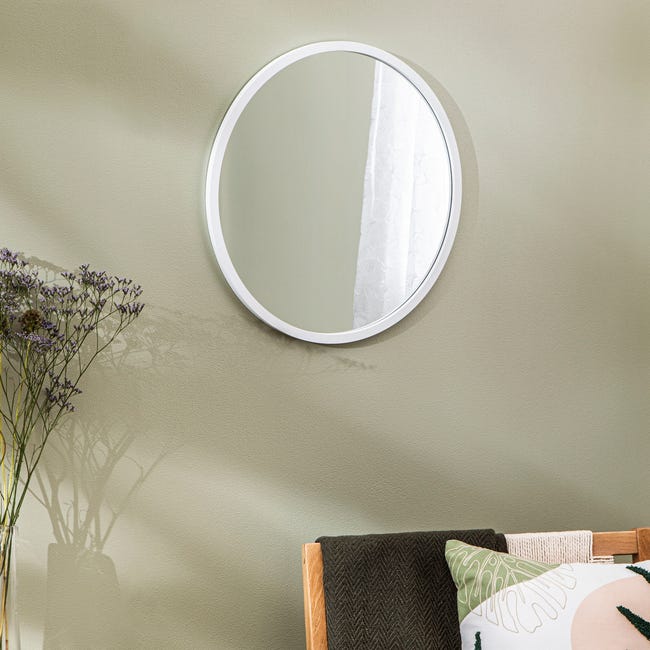 Lustro okrągłe Nodal białe śr. 52 cm Inspire
