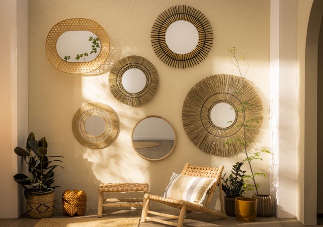 Lustro okrągłe Penka Natural śr. 75 cm Inspire