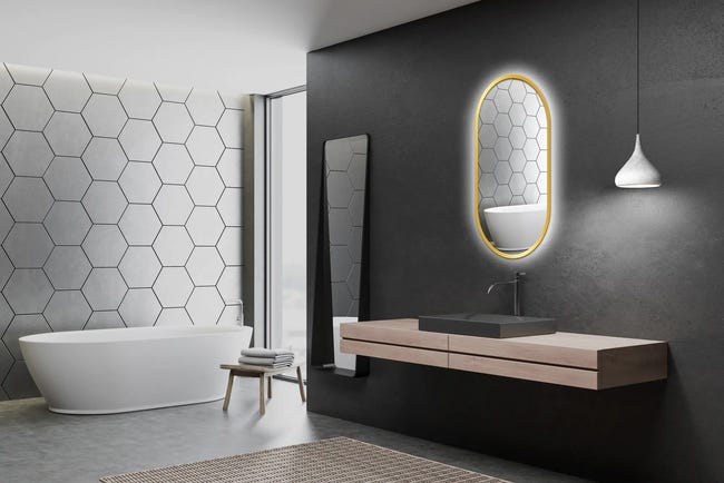 Lustro z wbudowanym oświetleniem Oslo Gold Ambiente 50 x 90 Venti