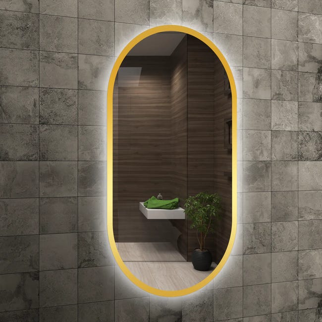 Lustro z wbudowanym oświetleniem Oslo Gold Ambiente 50 x 90 Venti