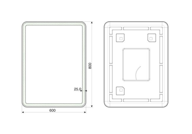 Lustro z wbudowanym oświetleniem Verso 60 x 80 Dubiel Vitrum