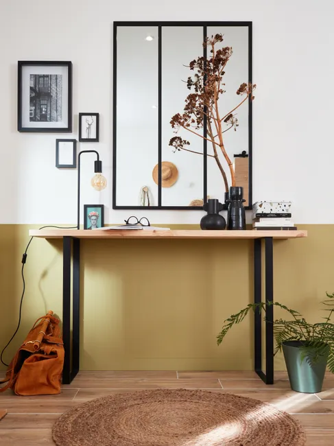 Lustro ze szprosami okno Atelier czarne 85 x 115 cm Inspire