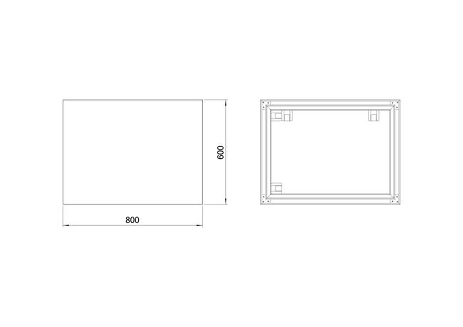 Lustro łazienkowe bez oświetlenia BOX 80 x 60 cm DUBIEL VITRUM
