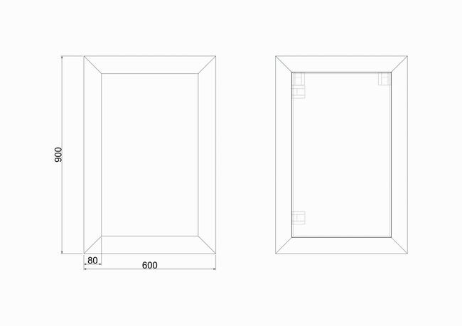 Lustro łazienkowe bez oświetlenia LOFT 90 x 60 cm DUBIEL VITRUM