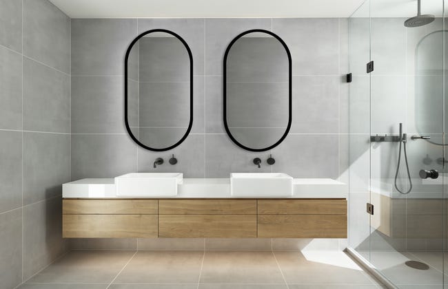 Lustro łazienkowe bez oświetlenia Oslo Black 50 x 90 Venti