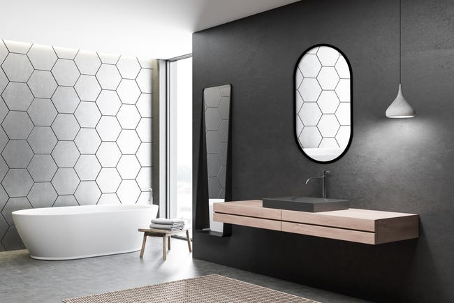 Lustro łazienkowe bez oświetlenia Oslo Black 50 x 90 Venti