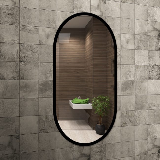 Lustro łazienkowe bez oświetlenia Oslo Black 50 x 90 Venti