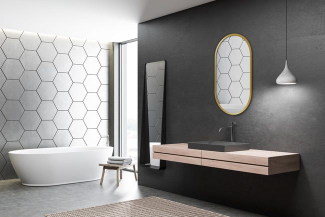 Lustro łazienkowe bez oświetlenia Oslo Gold 50 x 90 Venti