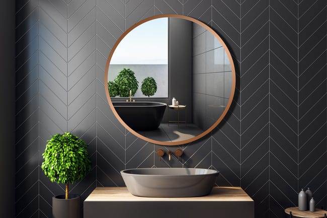 Lustro łazienkowe bez oświetlenia RUND REDGOLD 80 x 80 VENTI