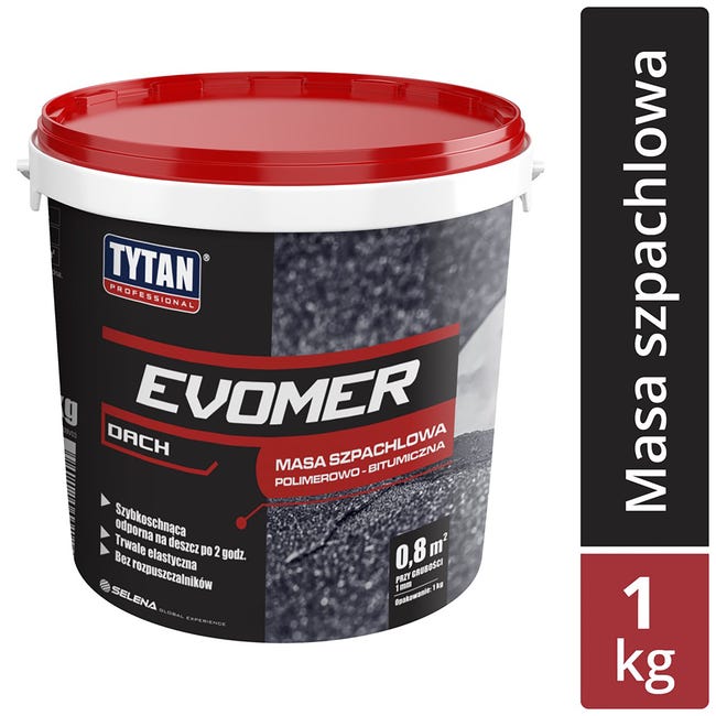 Masa szpachlowa polimerowo-bitumiczna Evomer 1 kg Tytan Professional