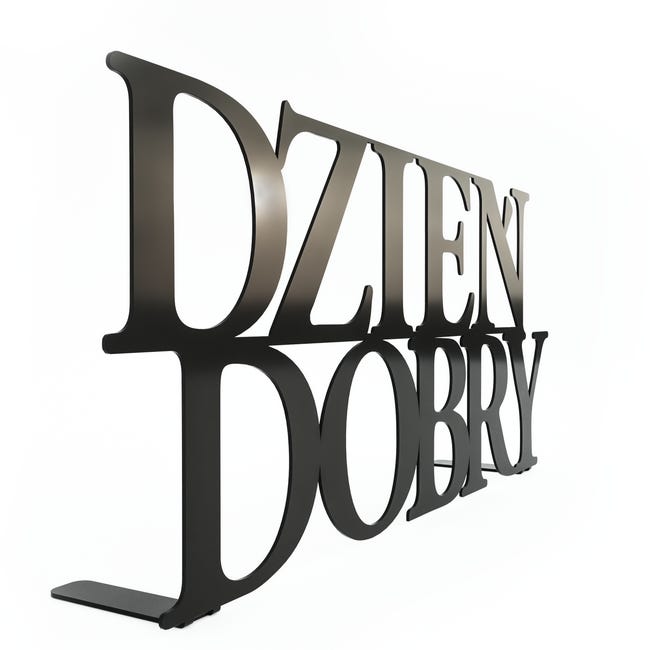 Metalowa dekoracja stojąca Dzień Dobry 30 x 13 cm