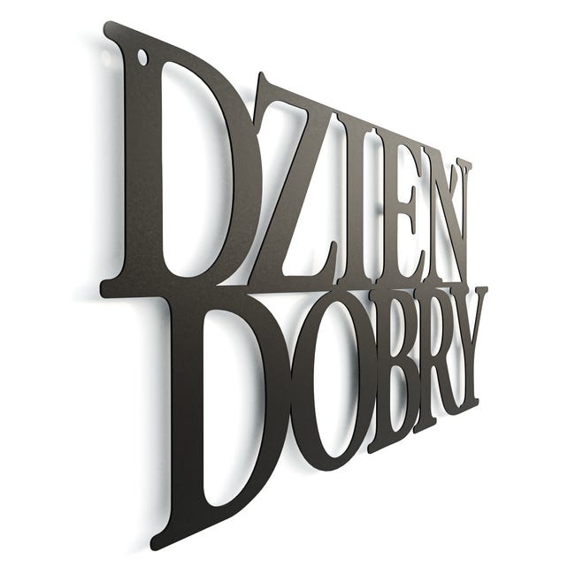 Metalowa dekoracja ścienna Dzień Dobry 70 x 30 cm