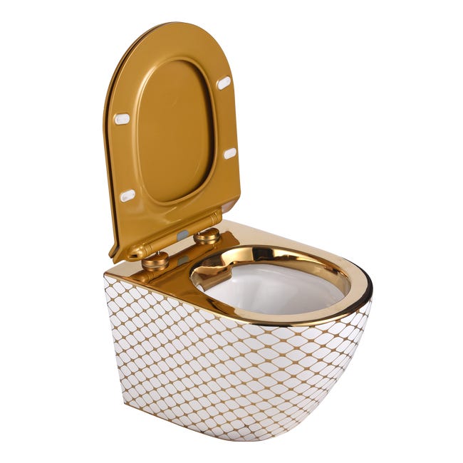 Miska WC wisząca Alice II Checked Gold Domino
