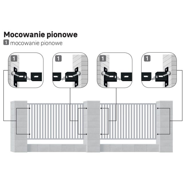 Mocowanie pionowe do przęseł 4szt. antracytowe Polargos