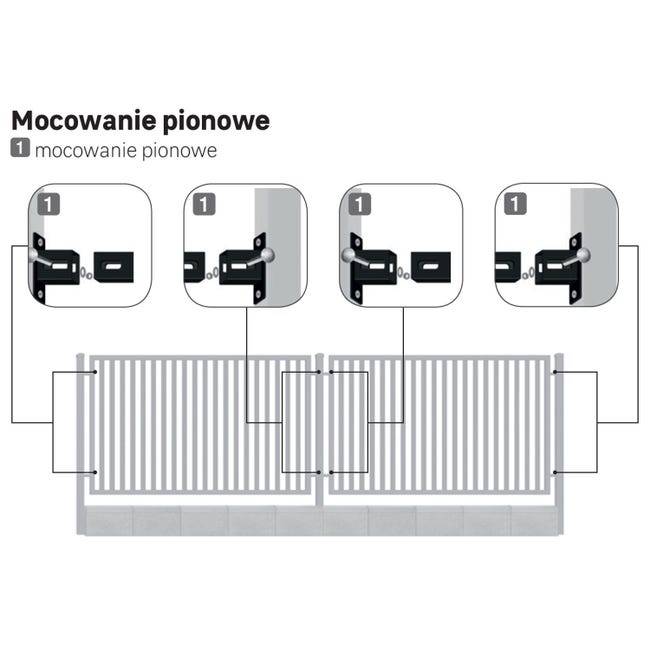 Mocowanie pionowe do przęseł 4szt. antracytowe Polargos