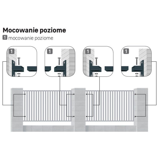 Mocowanie poziome do przęseł 4szt. czarne