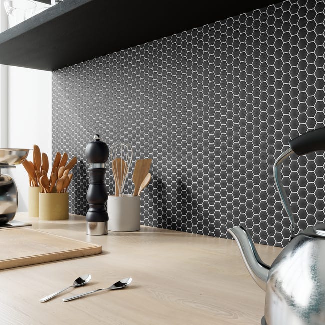 Mozaika Hexa Black Mat 30 x 30 Artens