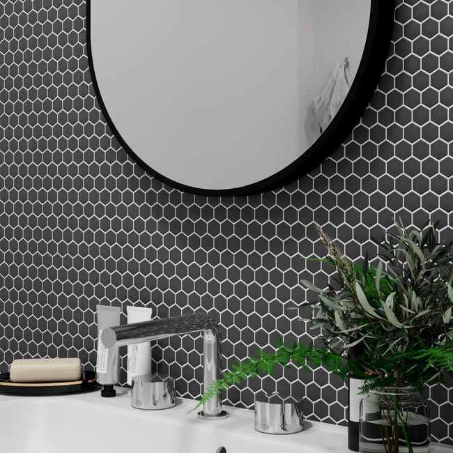 Mozaika Hexa Black Mat 30 x 30 Artens