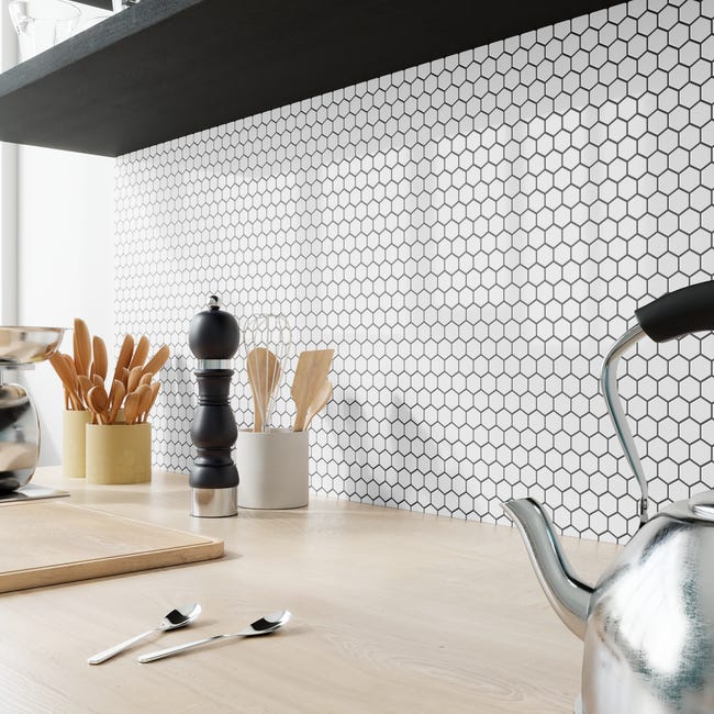 Mozaika Hexa White Glossy 26.5 x 31 Artens