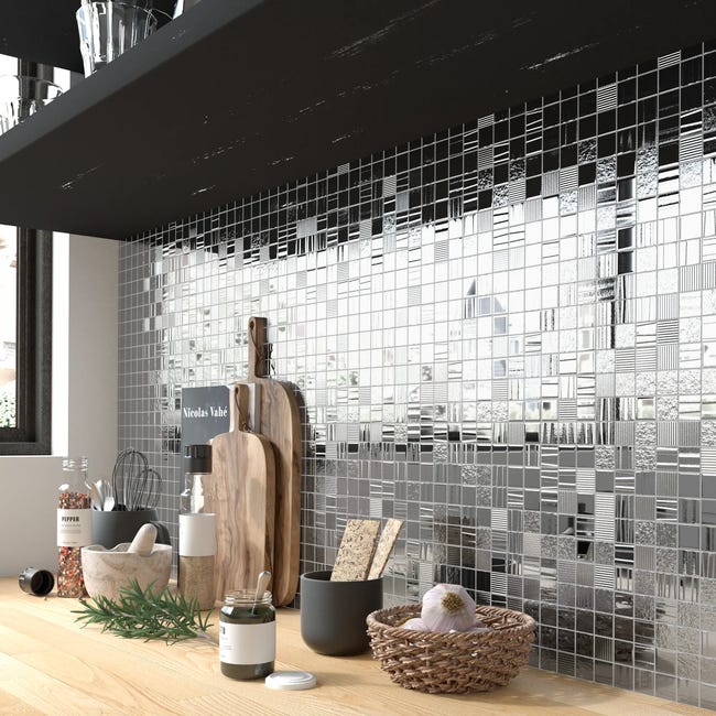 Mozaika Ice Structure Silver 30 x 30 Artens
