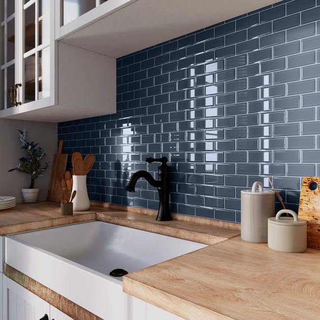 Mozaika Metro Dark Blue Glossy 29 x 34 Artens